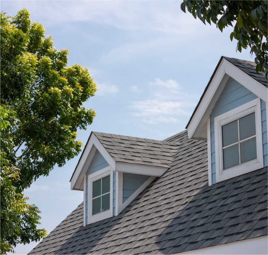 Man putting on shingles