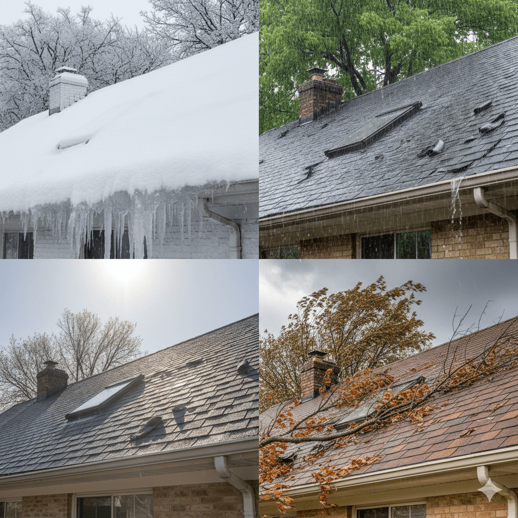 Man putting on shingles